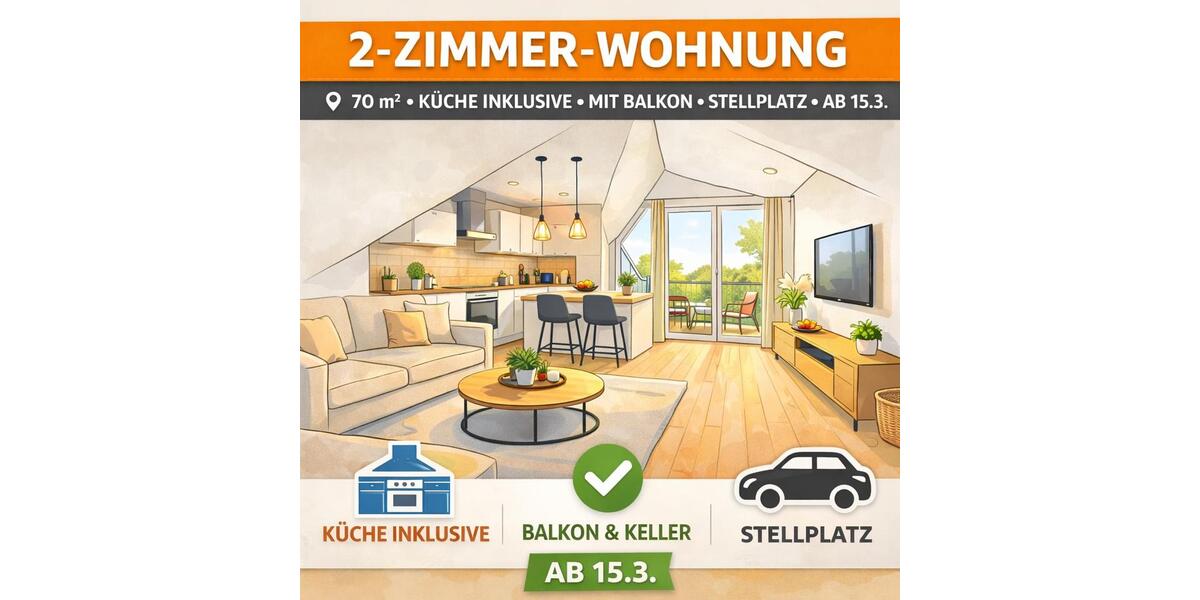 Dachgeschoßwohnung Solms - 2 Zimmer, 70 m&sup2;, 700&euro; | Angebot:24731773