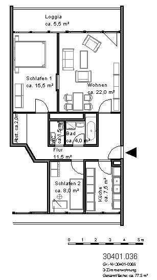 Renovierte 2,5-Zimmer-Wohnung ca. 86,28m² unweit Mittellandkanal sofort verfügbar