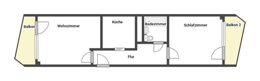 Helle 2-Zimmer-Wohnung mit 2 Balkonen | optional mit SP 2 zimmer