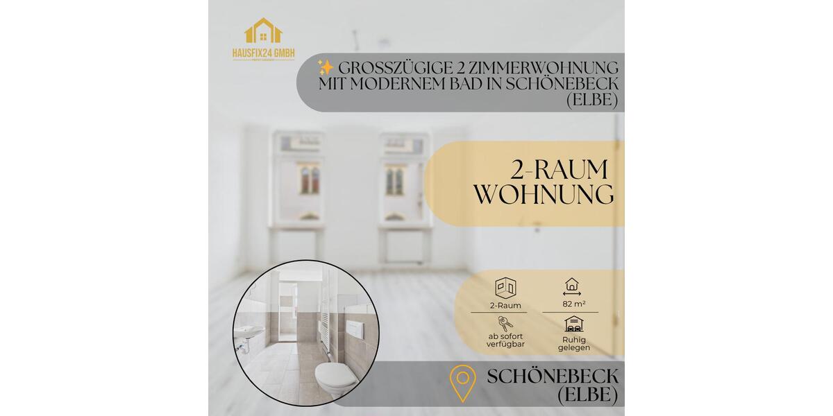 Etagenwohnung Schönebeck (Elbe) - 2 Zimmer, 82 m&sup2;, 574&euro; | Angebot:26692664