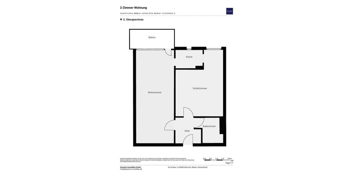 Etagenwohnung München Sendling - 2 Zimmer, 55 m&sup2;, 1.720&euro; | Angebot:26730895