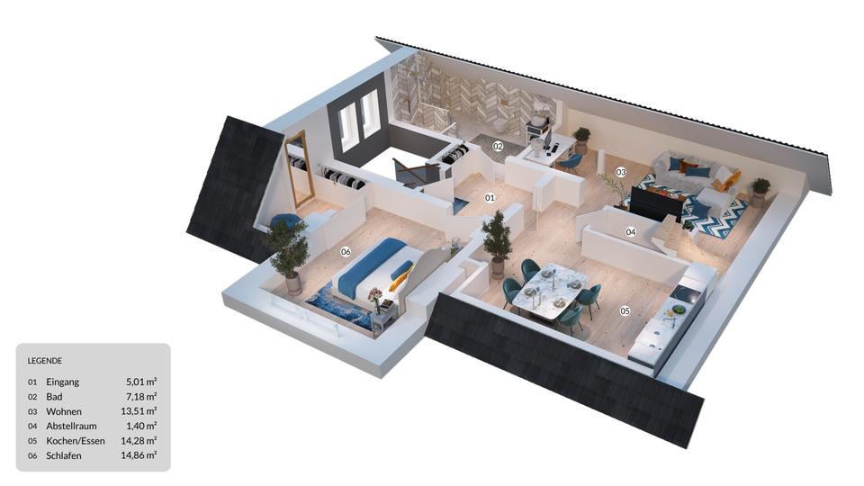 Etagenwohnung Neuenhaus - 2 Zimmer, 65 m&sup2;, 865&euro; | Angebot:21092835