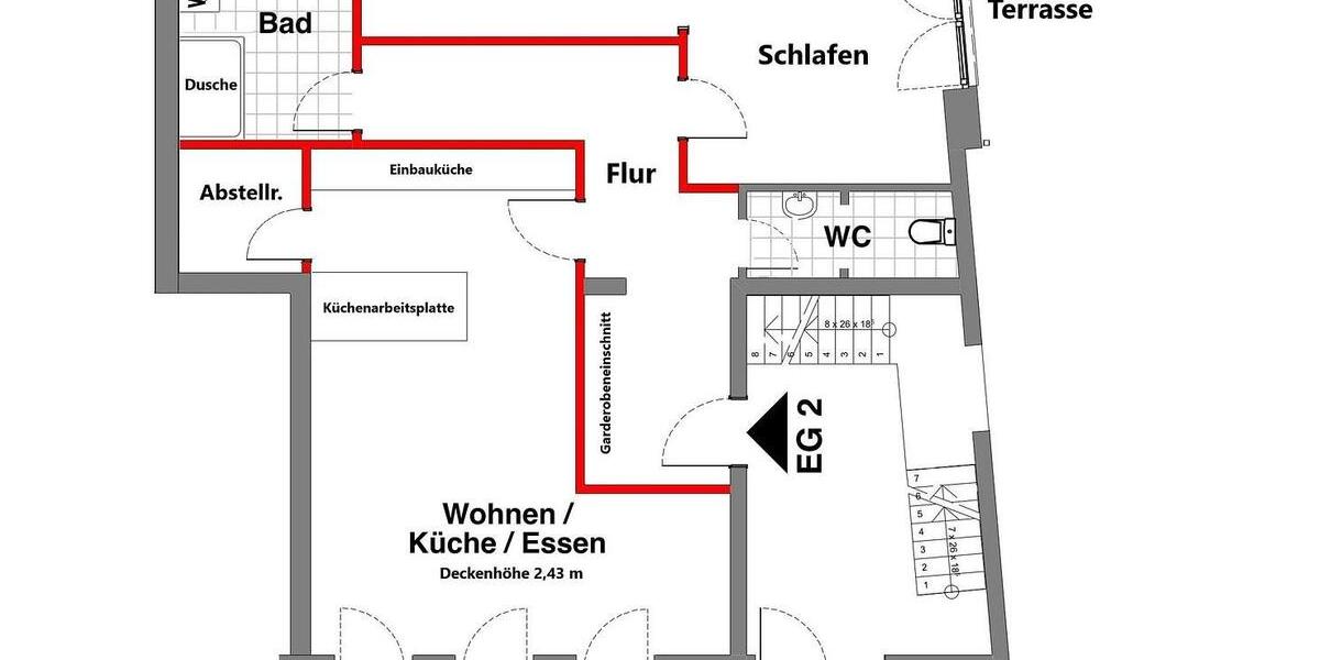 Erdgeschoßwohnung Bad Oldesloe - 2 Zimmer, 90 m&sup2;, 1.170&euro; | Angebot:26399517