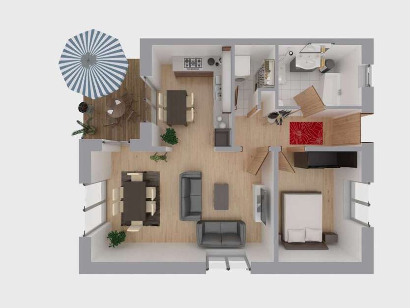 Wohnung zum Mieten in Hamburg 1.170 € 68.84 m² 2 zimmer