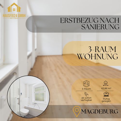 Etagenwohnung Magdeburg - 3 Zimmer, 63 m&sup2;, 618&euro; | Angebot:26299836