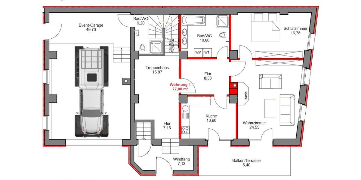 Erdgeschoßwohnung Erfurt Linderbach - 2 Zimmer, 78 m&sup2;, 1.170&euro; | Angebot:25901070