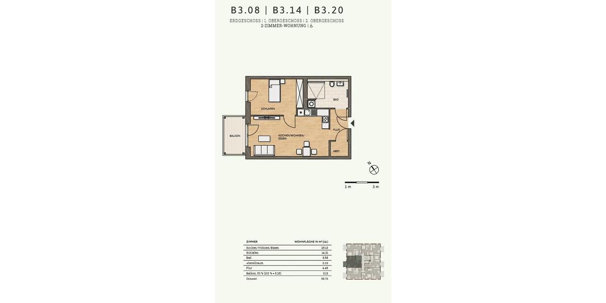 Erdgeschoßwohnung Bad Kreuznach Bad Münster am Stein-Ebernburg - 2 Zimmer, 59 m&sup2;, 793&euro; | Angebot:23555971