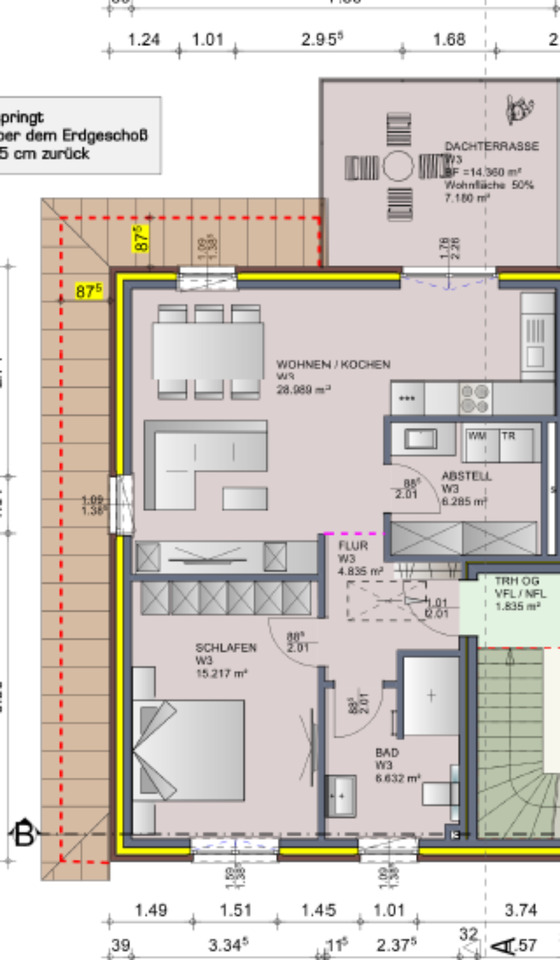 Erstbezug 2 Zimmer ObergeschossWohnung links