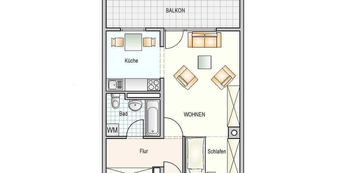 Etagenwohnung Mainz Oberstadt - 1 Zimmer, 48 m&sup2;, 726&euro; | Angebot:26337292