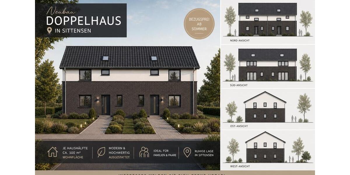Doppelhaushälfte Sittensen - 4 Zimmer, 100 m&sup2;, 1.600&euro; | Angebot:26446082