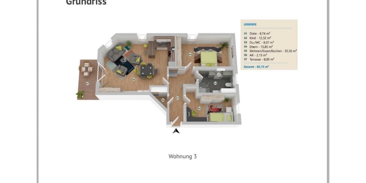 Erdgeschoßwohnung Pförring - 3 Zimmer, 83 m&sup2;, 1.050&euro; | Angebot:26039853