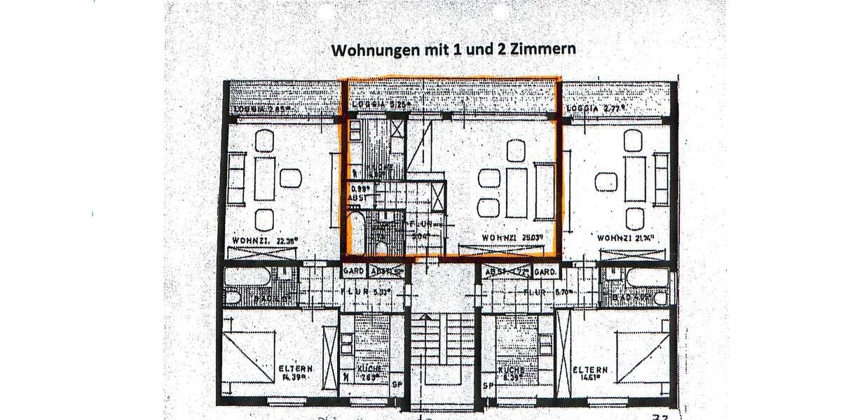 Etagenwohnung Barsinghausen - 1.5 Zimmer, 45 m&sup2;, 426&euro; | Angebot:26648568