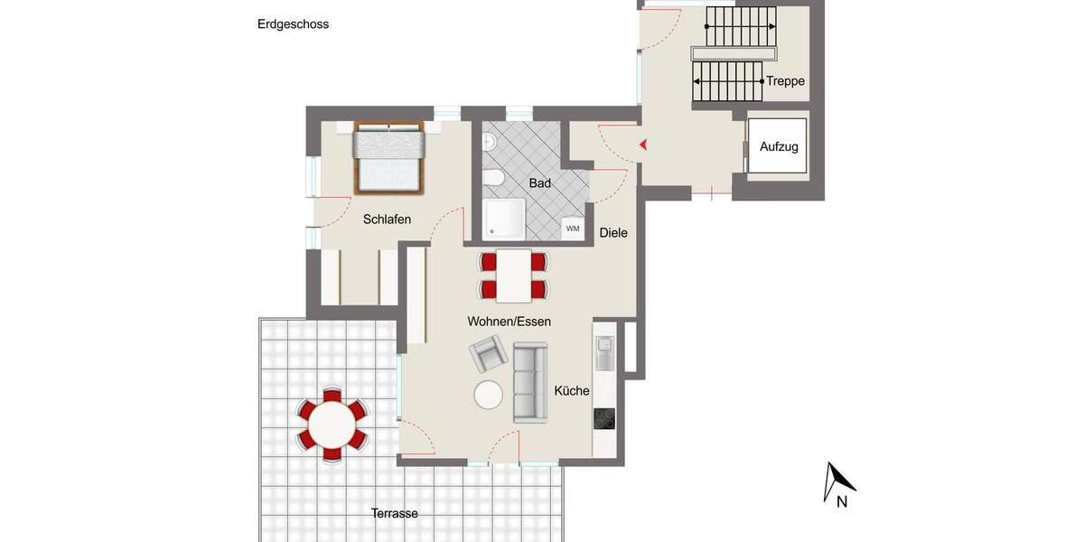 Erdgeschoßwohnung Ingolstadt Südost - 2 Zimmer, 73 m&sup2;, 1.185&euro; | Angebot:24628129
