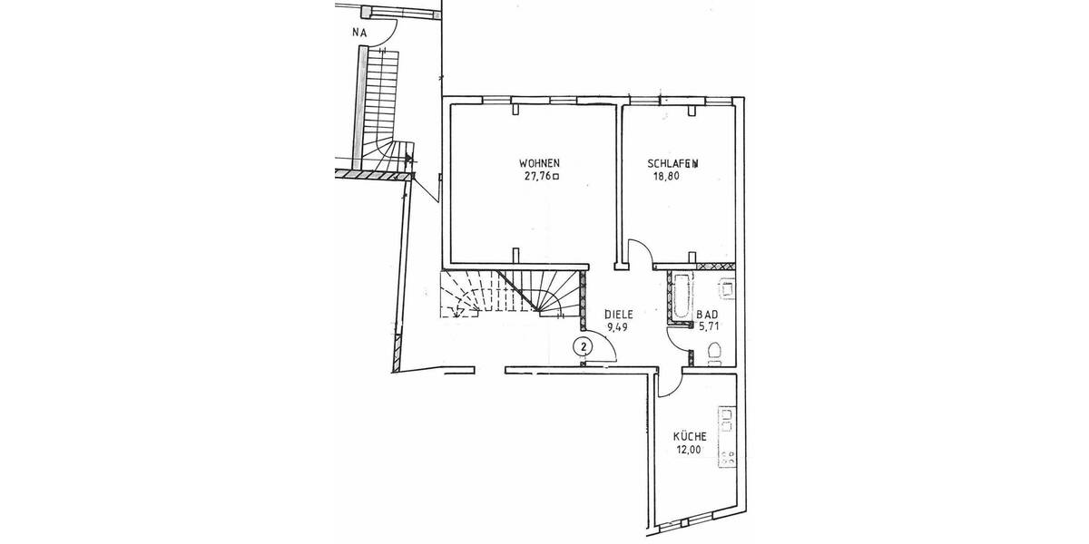 Etagenwohnung Eisenach - 2 Zimmer, 74 m&sup2;, 444&euro; | Angebot:26554397
