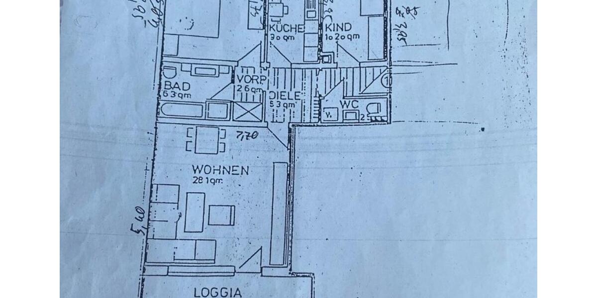 Etagenwohnung Gunzenhausen - 3 Zimmer, 84 m&sup2;, 720&euro; | Angebot:24679918