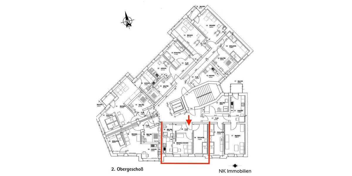 Etagenwohnung Chemnitz Sonnenberg - 2 Zimmer, 36 m&sup2;, 225&euro; | Angebot:26758906