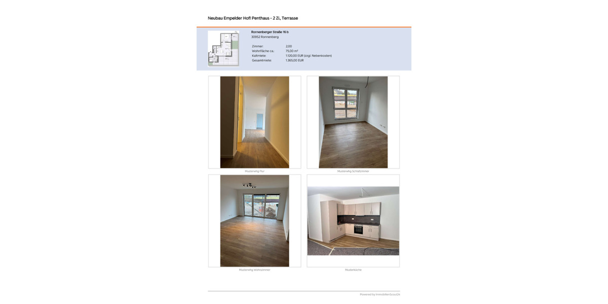 Einfamilienhaus Ronnenberg - 2 Zimmer, 75 m&sup2;, 1.120&euro; | Angebot:25783977