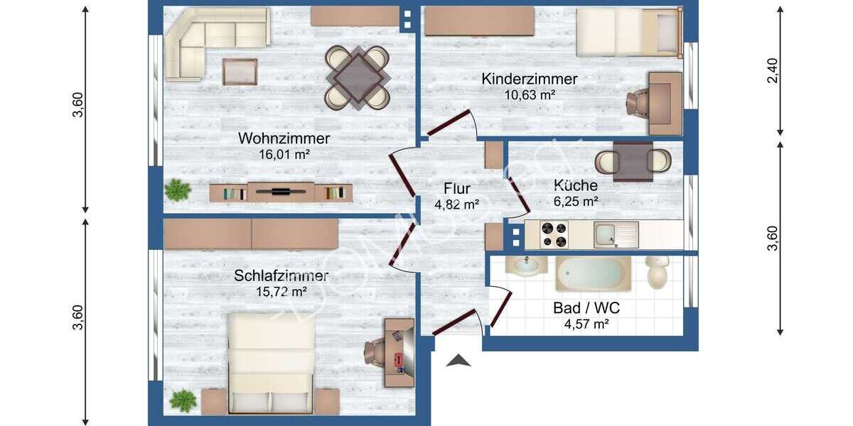 Renovierte 3 Zimmer Wohnung zu vermieten. 3 zimmer