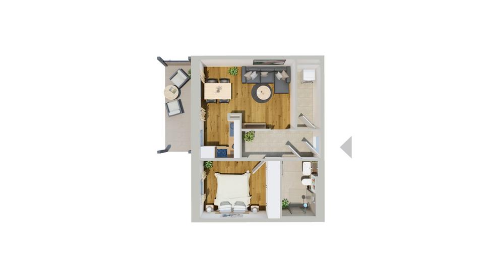 Erdgeschoßwohnung Abensberg - 2 Zimmer, 56 m&sup2;, 810&euro; | Angebot:25374538