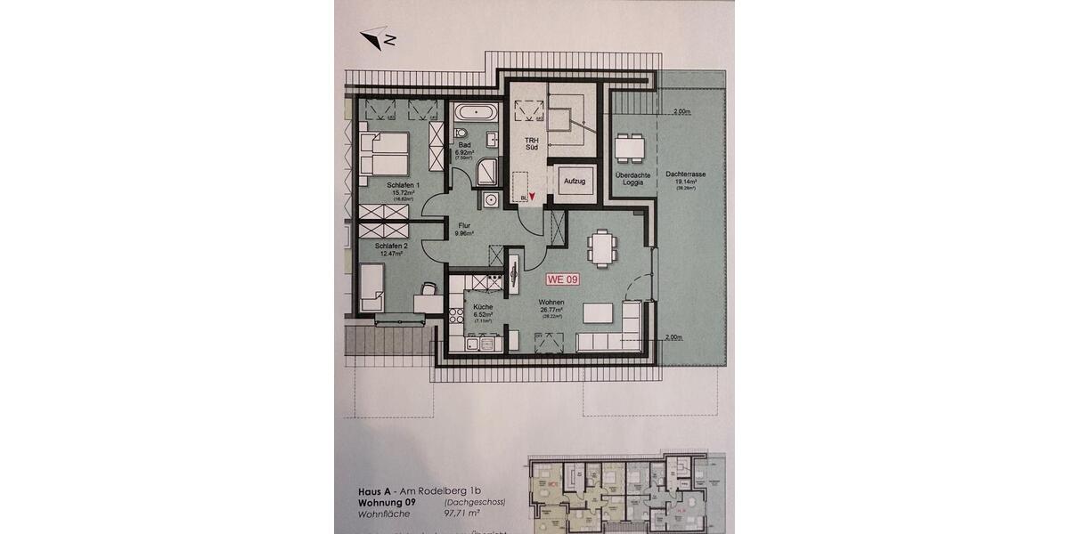 Dachgeschoßwohnung Vechelde - 3 Zimmer, 98 m&sup2;, 1.140&euro; | Angebot:24750912