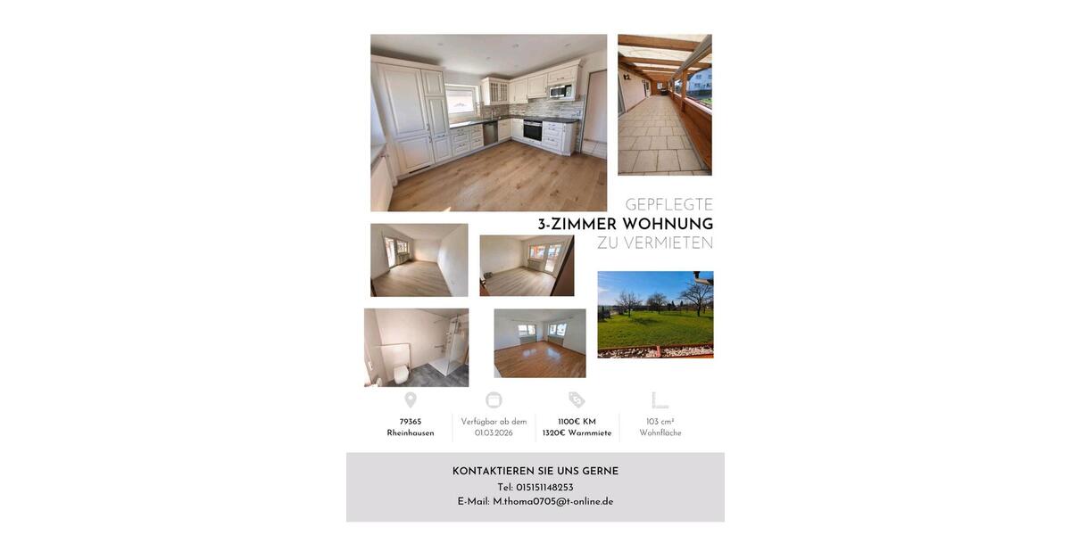 Erdgeschoßwohnung Mahlberg - 3 Zimmer, 103 m&sup2;, 1.300&euro; | Angebot:25255240