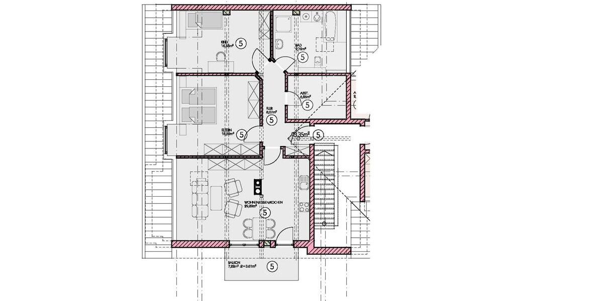 Dachgeschoßwohnung Passau Maierhof - 3 Zimmer, 93 m&sup2;, 875&euro; | Angebot:26418703