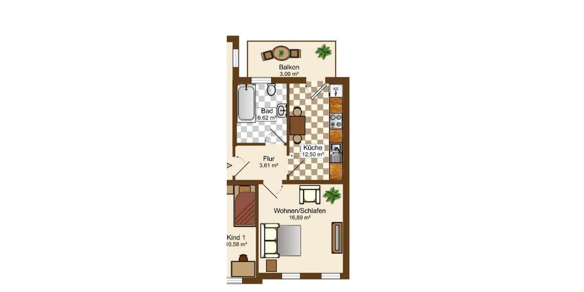 Hochparterre Döbeln - 1 Zimmer, 43 m&sup2;, 280&euro; | Angebot:25988079