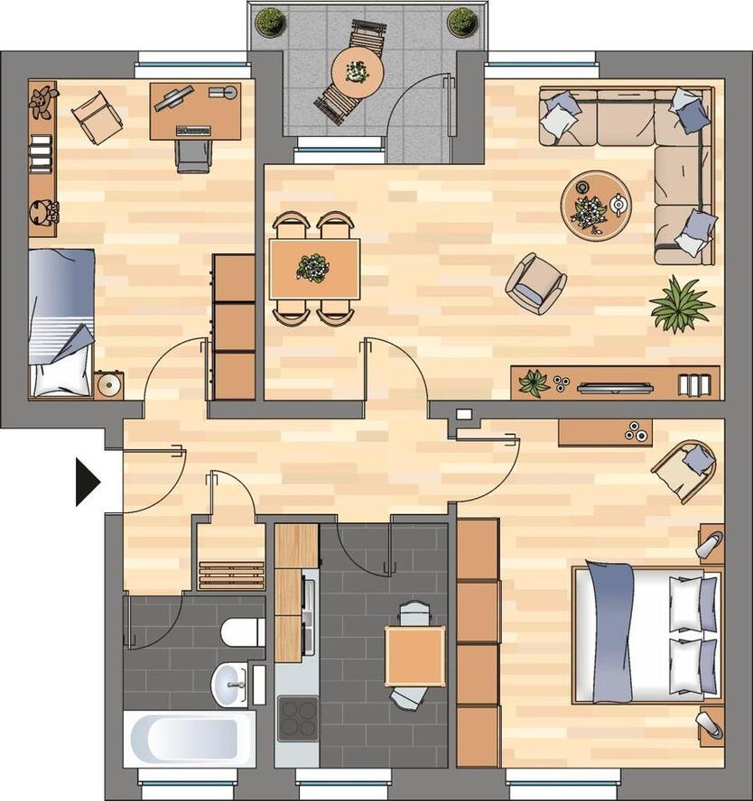 Kurzfristig beziehbare 3-Zimmer-Wohnung mit Balkon! zimmer