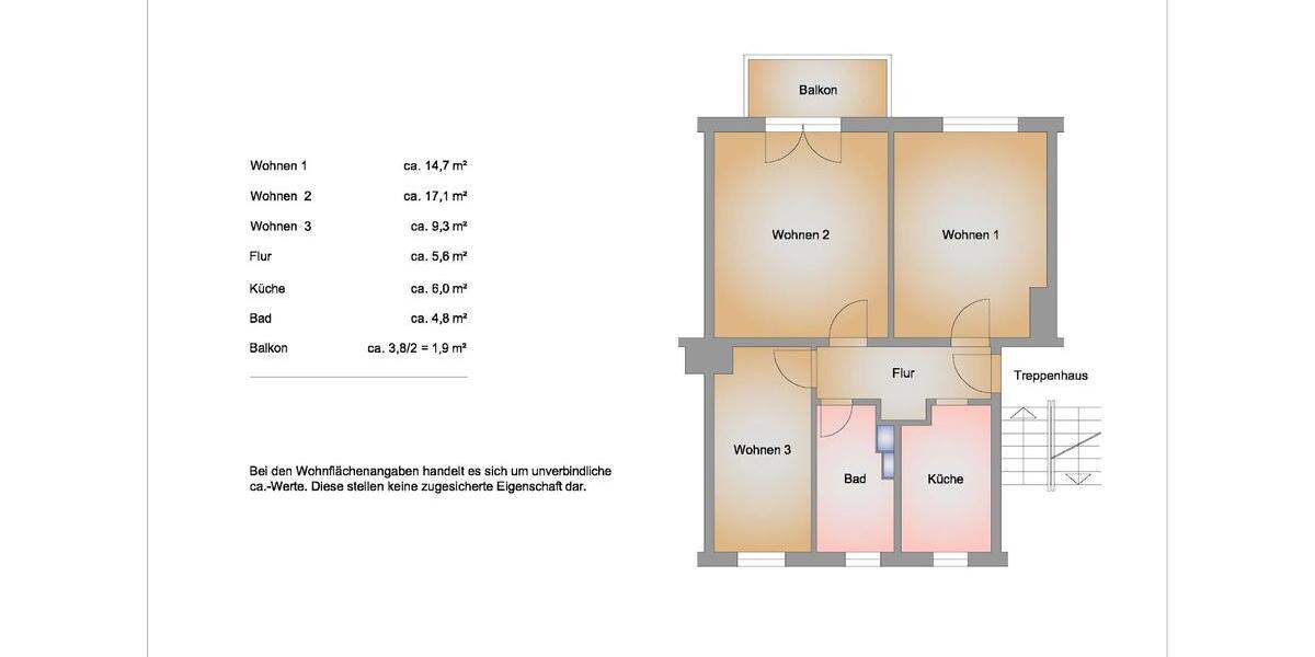 Etagenwohnung Jacobsdorf - 3 Zimmer, 60 m&sup2;, 420&euro; | Angebot:24980322
