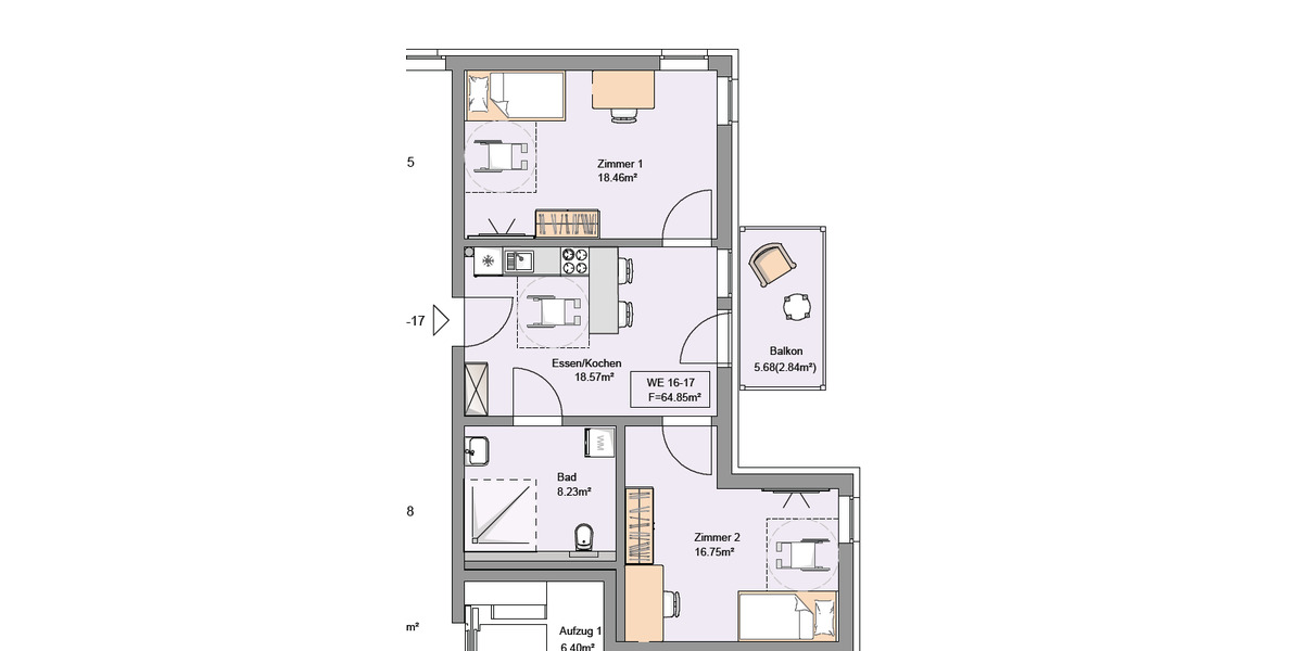 Etagenwohnung Eppenbrunn - 3 Zimmer, 64 m&sup2;, 986&euro; | Angebot:23981823