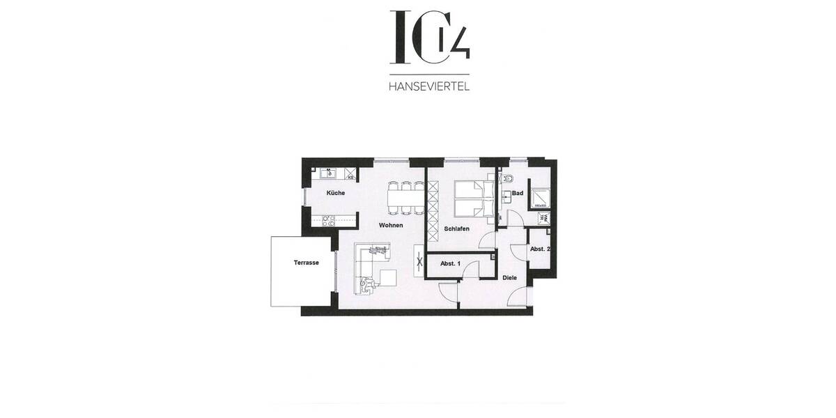 Terrassenwohnung Lüneburg Neu Hagen - 2 Zimmer, 77 m&sup2;, 1.300&euro; | Angebot:26029202