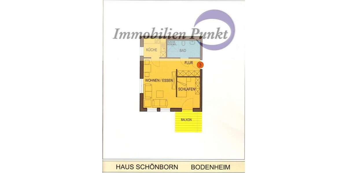 Etagenwohnung Bodenheim - 1.5 Zimmer, 44 m&sup2;, 660&euro; | Angebot:25082275