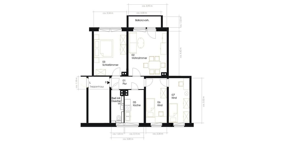 Erdgeschoßwohnung Flöha - 4 Zimmer, 69 m&sup2;, 445&euro; | Angebot:22710093