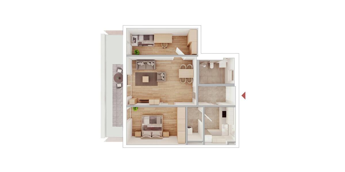 Dachgeschoßwohnung Deggendorf - 3 Zimmer, 77 m&sup2;, 1.220&euro; | Angebot:25540027