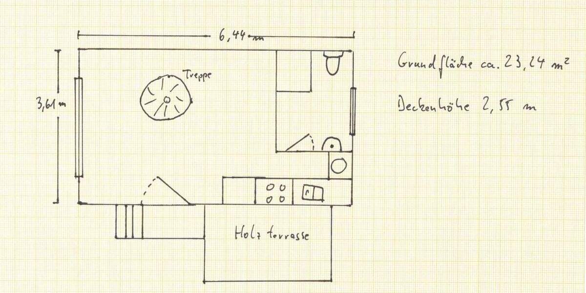 Etagenwohnung Helsa - 2 Zimmer, 33 m&sup2;, 350&euro; | Angebot:25289034