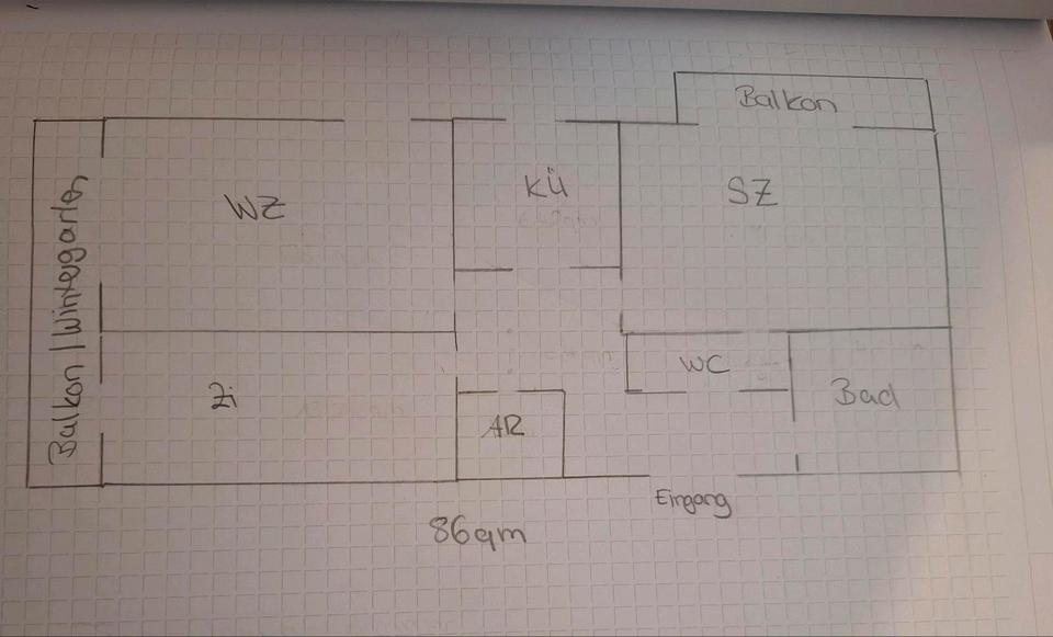 Etagenwohnung Bayreuth City - 3 Zimmer, 86 m&sup2;, 1.300&euro; | Angebot:24755453