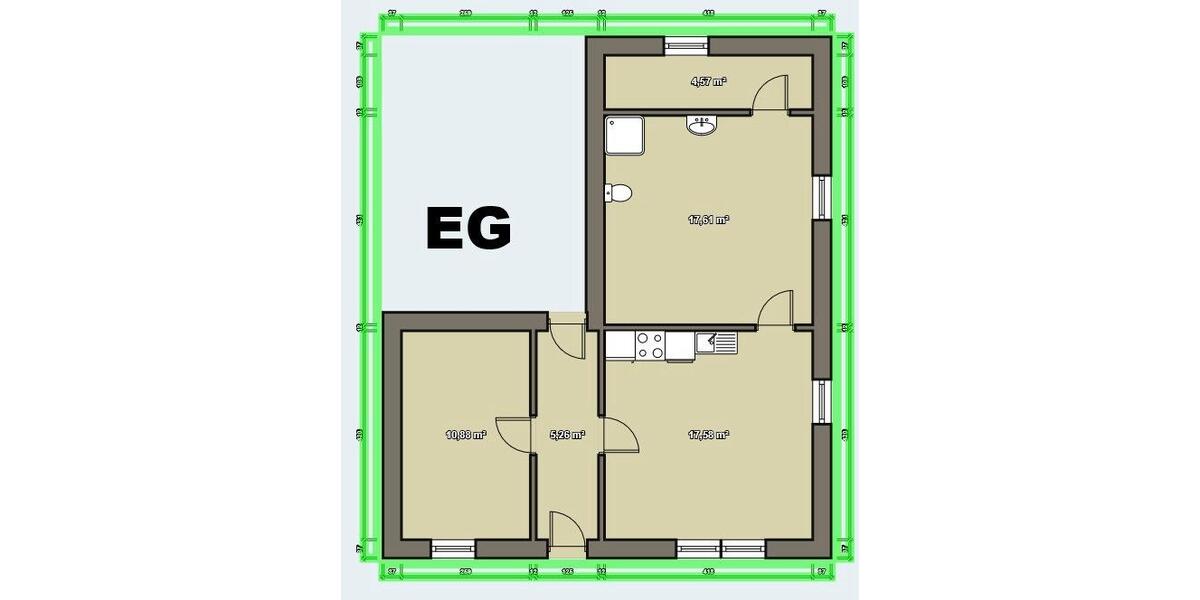 Erdgeschoßwohnung Kreuztal - 2 Zimmer, 55 m&sup2;, 465&euro; | Angebot:26288134