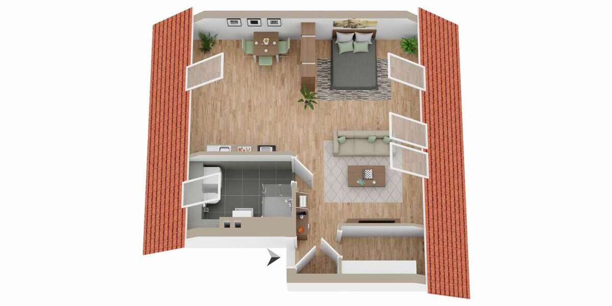 Wohnung zum Mieten in Bad Segeberg 597,04 € 44.89 m² 1 zimmer