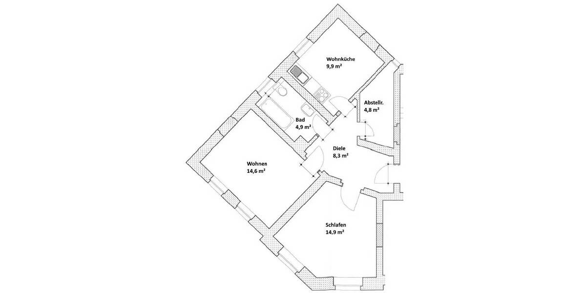 Etagenwohnung Freital Kleinnaundorf - 2 Zimmer, 57 m&sup2;, 545&euro; | Angebot:26730725