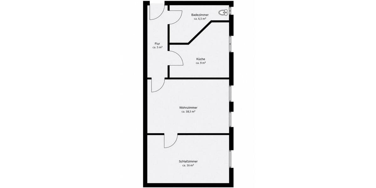 Etagenwohnung Magdeburg Stadtfeld Ost - 2 Zimmer, 55 m&sup2;, 540&euro; | Angebot:26805363