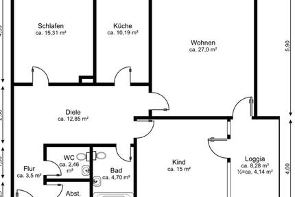 3-Zimmer-Wohnung zu vermieten – 100 m²