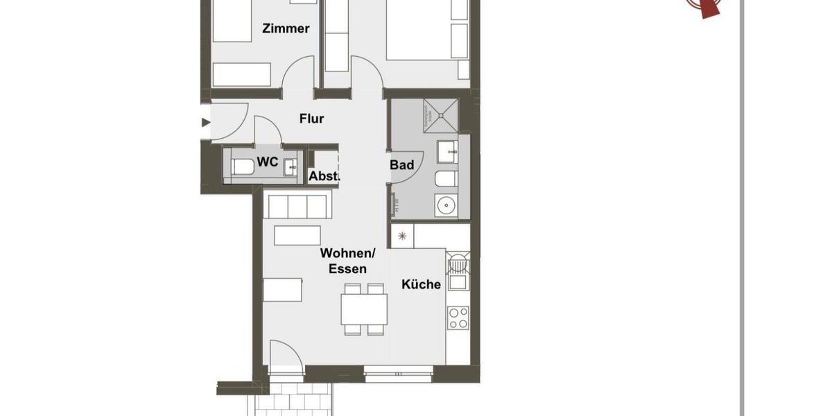 Etagenwohnung Erkrath - 3 Zimmer, 66 m&sup2;, 850&euro; | Angebot:25182293