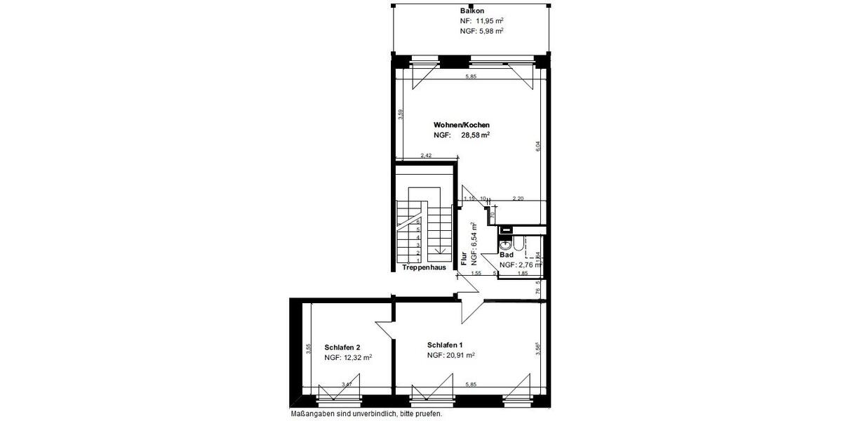 Etagenwohnung Nordhausen - 3 Zimmer, 77 m&sup2;, 637&euro; | Angebot:25790855