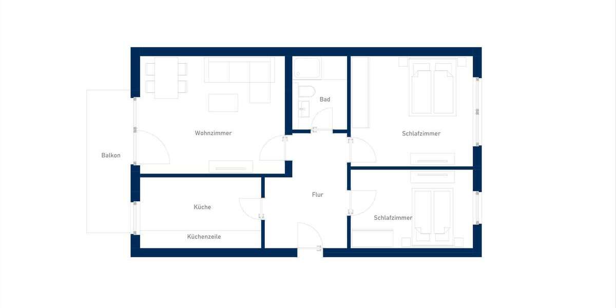 Etagenwohnung Wuppertal Barmen - 3 Zimmer, 75 m&sup2;, 1.213&euro; | Angebot:26999598
