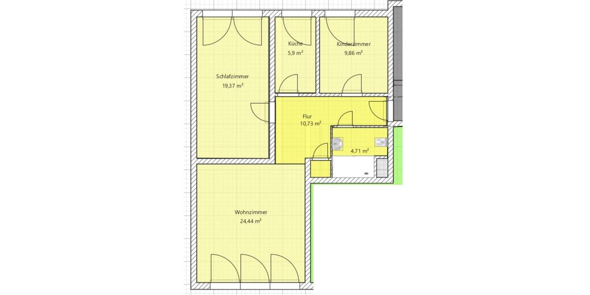 Etagenwohnung Velbert Pöthen - 3 Zimmer, 72 m&sup2;, 1.020&euro; | Angebot:25102647