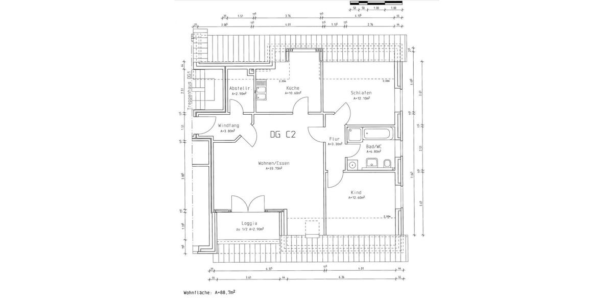 Dachgeschoßwohnung Bückeburg - 3 Zimmer, 89 m&sup2;, 800&euro; | Angebot:26676422