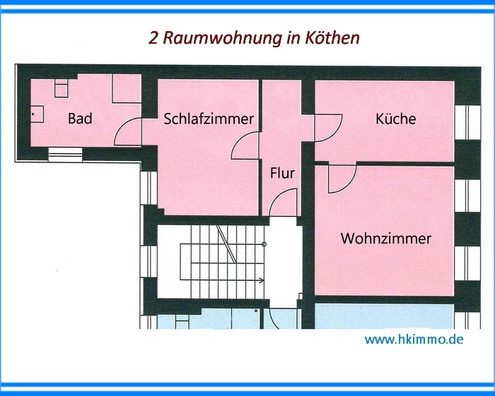 2 Raumnwohnung mit Dusche im 1. OG in Köthen 2 zimmer