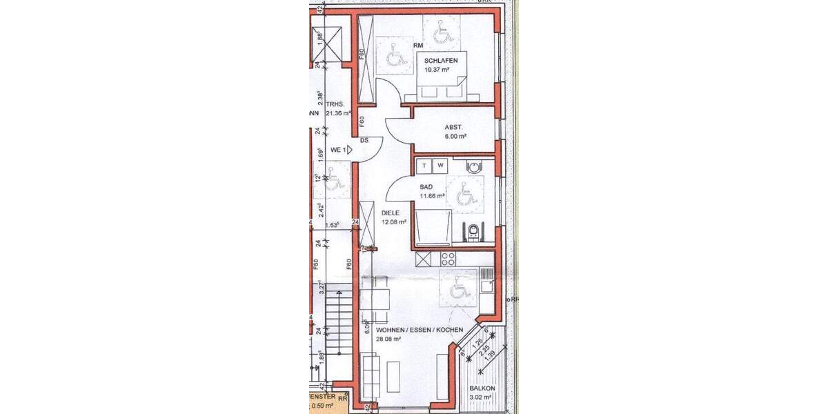 Etagenwohnung Vallendar - 2 Zimmer, 80 m&sup2;, 1.095&euro; | Angebot:25689092