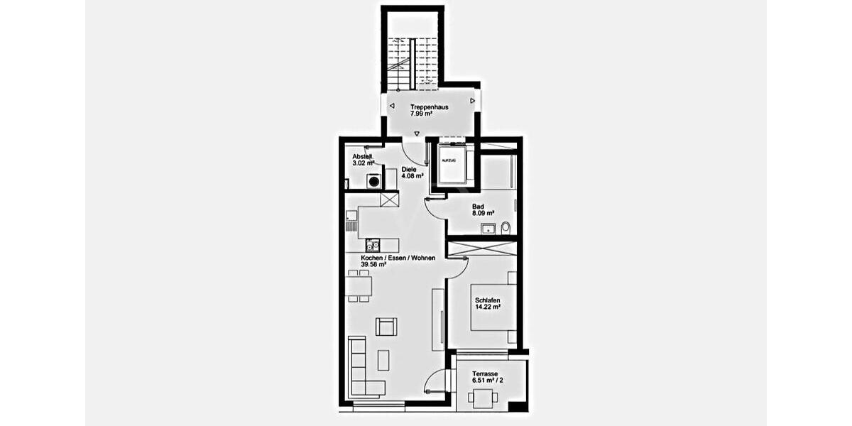 Terrassenwohnung Künzelsau - 2 Zimmer, 72 m&sup2;, 1.260&euro; | Angebot:25102399