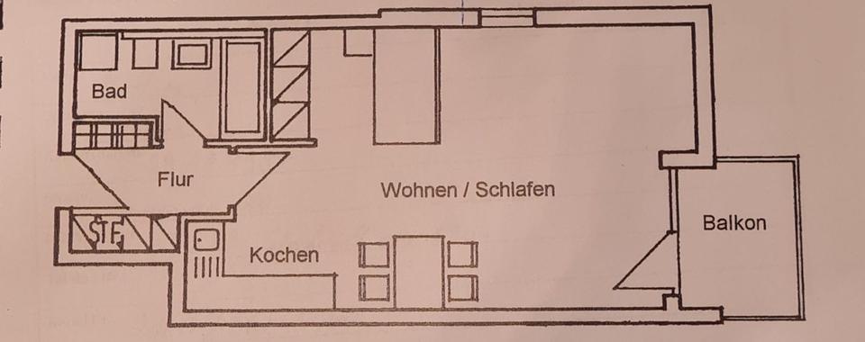 1-Zimmer-Wohnung + Balkon + Tiefgaragenstellplatz in Nauheim 1 zimmer